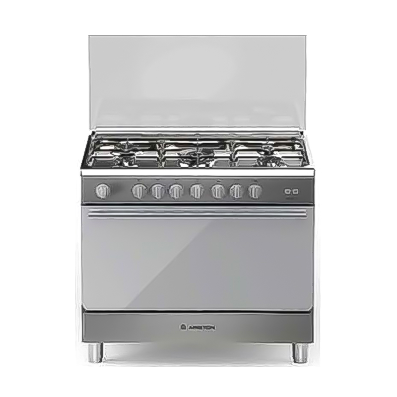Ariston Gas Cooker , 5 burner & Grill , Silver - BAM951EGSS