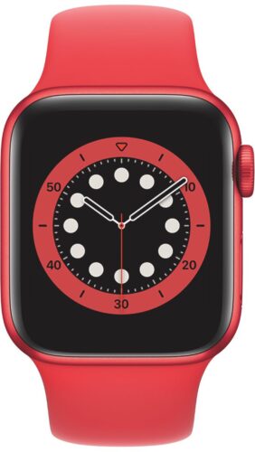 Apple Watch Series 6 40mm GPS Smart Watch – Red Aluminum Case with Red Sport Band