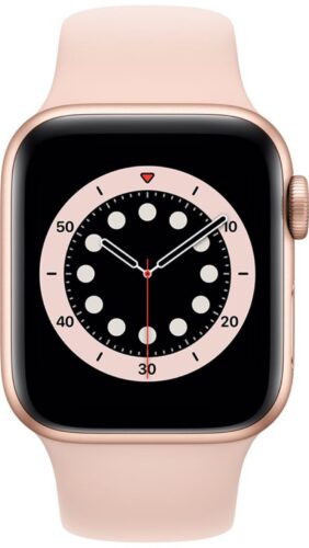 Apple Watch Series 6 44mm GPS Smart Watch – Gold Aluminum Case with Pink Sport Band