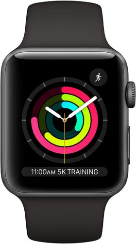 Apple Watch Series 3 42mm GPS Smart Watch – Space Grey Aluminum Case with Black Sport Band