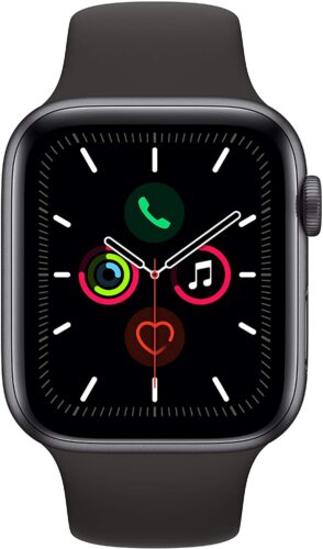 Apple Watch Series 5 44mm GPS Smart Watch – Space Grey Aluminum Case with Black Sport Band