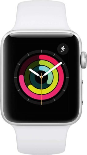 Apple Watch Series 3 38mm GPS Smart Watch – Silver Aluminum Case with White Sport Band